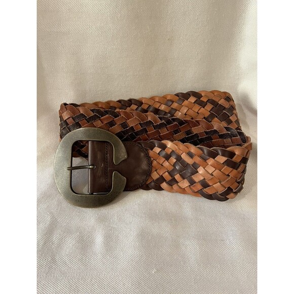 Linea Pelle BOHO Braided Leather With Statement Brass Belt‎ Buckle Small - Picture 2 of 7